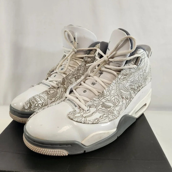 Jordan Dub Zero White and Gray Men's Shoes - Picture 3 of 16